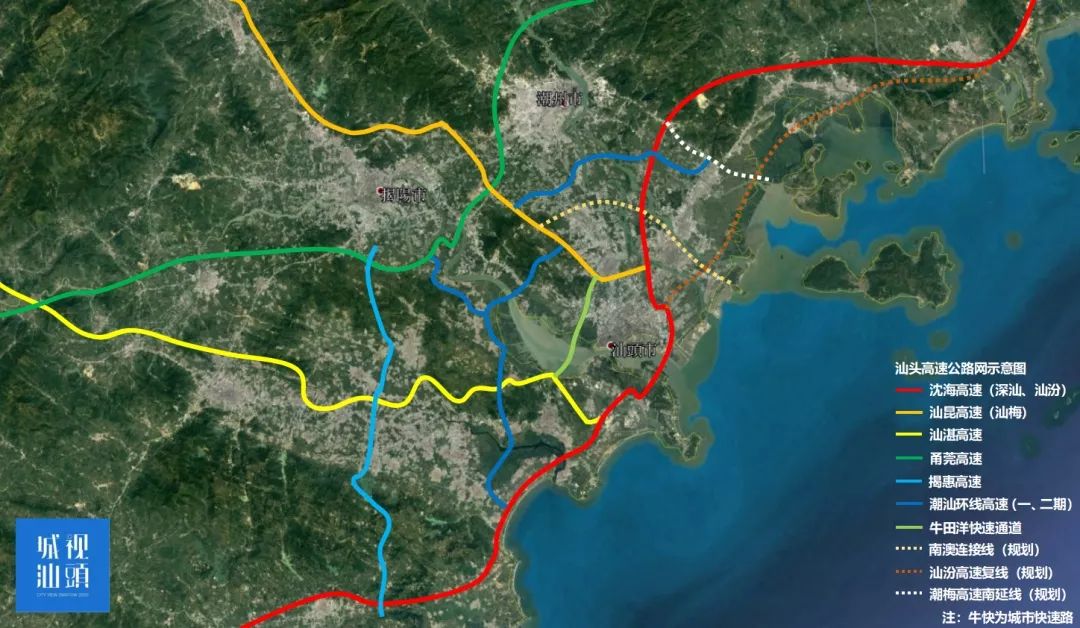 最新环潮汕高速规划图