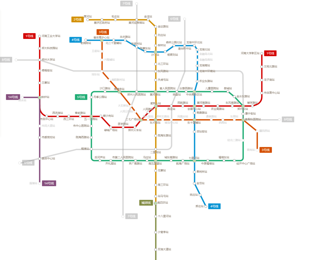郑州地铁6号线最新线路图